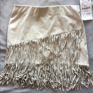 Light gray fringe skirt